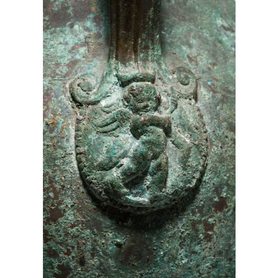 Kopie einer r&ouml;mischen Bronzevase nach dem Vorbild von Bronzegeschirr des 1. Jhdts. aus den Vesuvst&auml;tten, S&uuml;ditalien, sp&auml;tes 19. Jhdt.