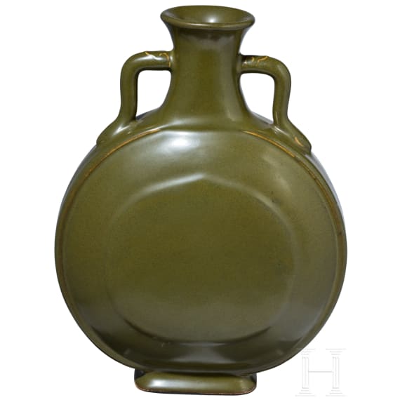Vase (moon flask) mit "Teadust"-Glasur und Qianlong-Sechszeichenmarke, China, wohl aus der Zeit (1711 - 1799)