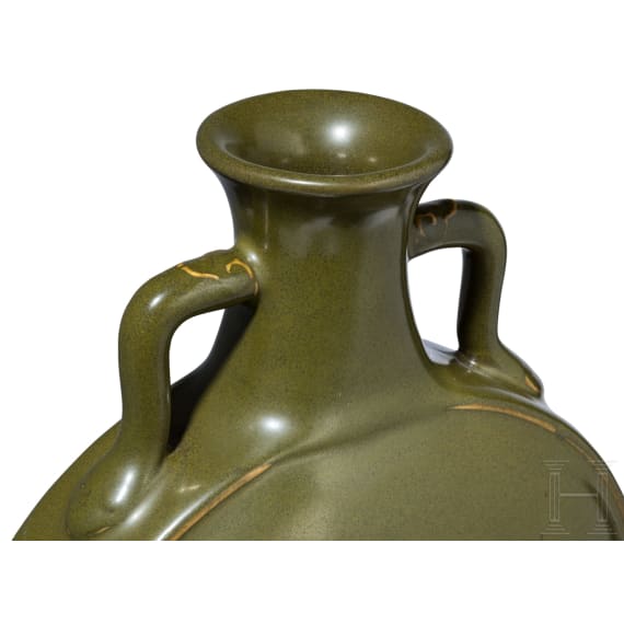 Vase (moon flask) mit "Teadust"-Glasur und Qianlong-Sechszeichenmarke, China, wohl aus der Zeit (1711 - 1799)