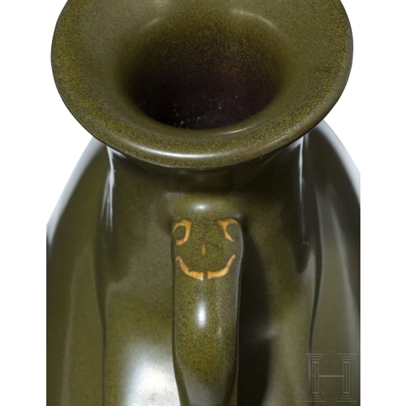 Vase (moon flask) mit "Teadust"-Glasur und Qianlong-Sechszeichenmarke, China, wohl aus der Zeit (1711 - 1799)