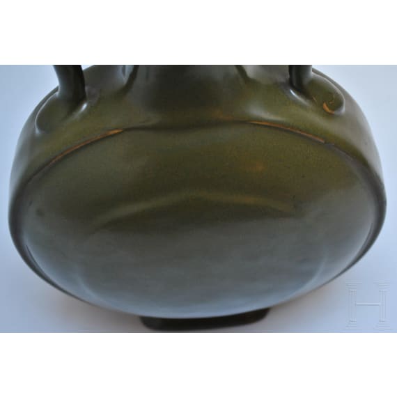 Vase (moon flask) mit "Teadust"-Glasur und Qianlong-Sechszeichenmarke, China, wohl aus der Zeit (1711 - 1799)