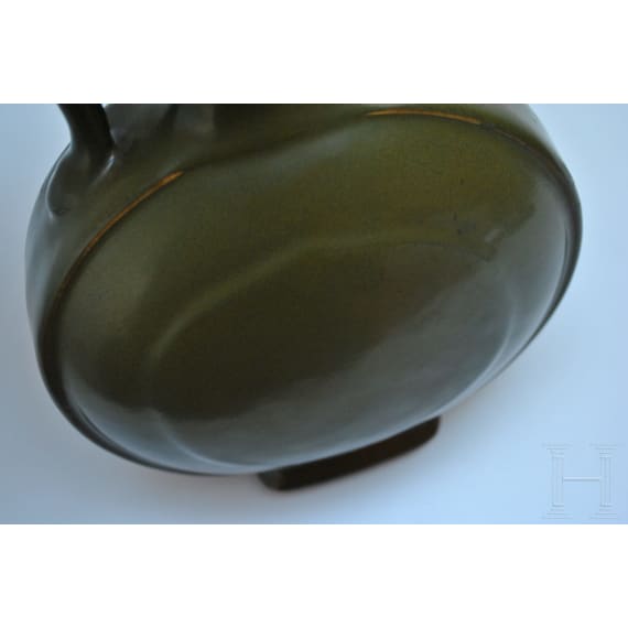 Vase (moon flask) mit "Teadust"-Glasur und Qianlong-Sechszeichenmarke, China, wohl aus der Zeit (1711 - 1799)