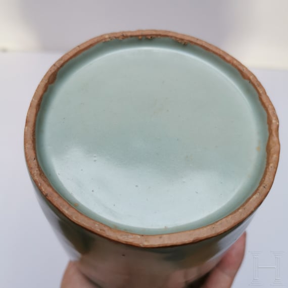 Longquan-Seladon-Mallet-Vase "Kinuta", China, wohl s&uuml;dliche Song-Dynastie