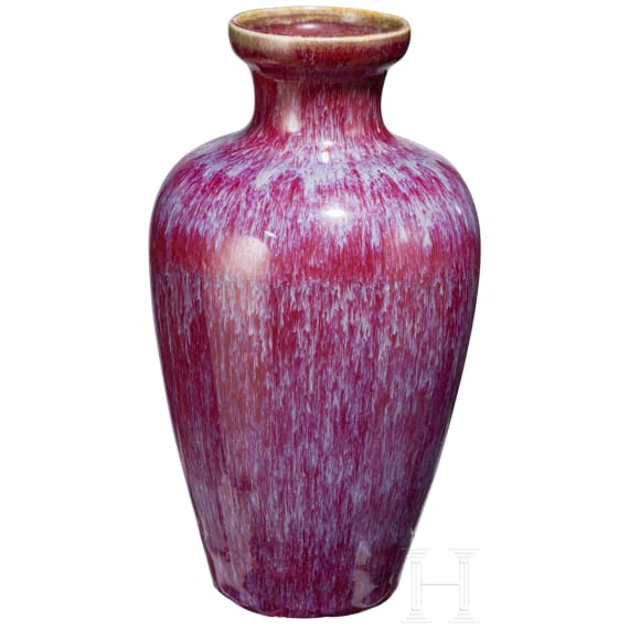 Vase mit Flamb&eacute;-Glasur und Qianlong-Sechszeichenmarke, China, 18./19. Jhdt.