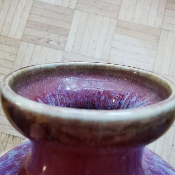 Vase mit Flamb&eacute;-Glasur und Qianlong-Sechszeichenmarke, China, 18./19. Jhdt.