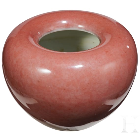 Rot glasierter kugeliger Topf, China, wohl Ende 19./Anfang 20. Jhdt.