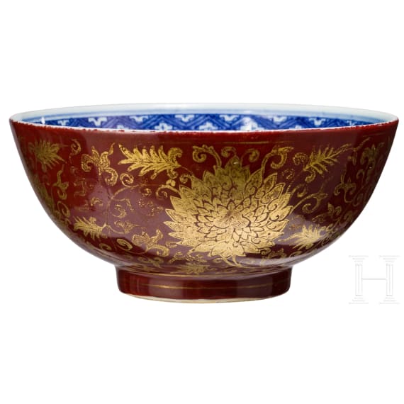 Schale mit Lotusbl&uuml;ten, China, wohl Ende 19./Anfang 20. Jhdt.