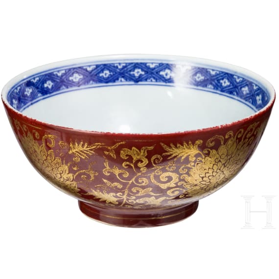 Schale mit Lotusbl&uuml;ten, China, wohl Ende 19./Anfang 20. Jhdt.