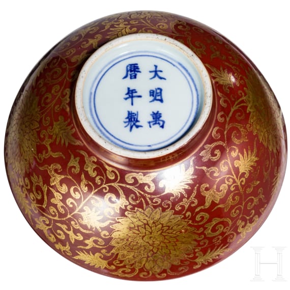 Schale mit Lotusbl&uuml;ten, China, wohl Ende 19./Anfang 20. Jhdt.