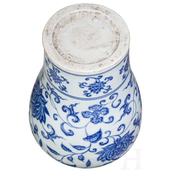 Blau-wei&szlig;e Meiping-Vase im Ming-Stil, China, wahrscheinlich 19./20. Jhdt.
