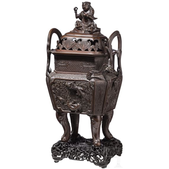 Gro&szlig;er Weihrauchbrenner aus Bronze, China, 19. Jhdt.