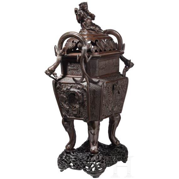 Gro&szlig;er Weihrauchbrenner aus Bronze, China, 19. Jhdt.