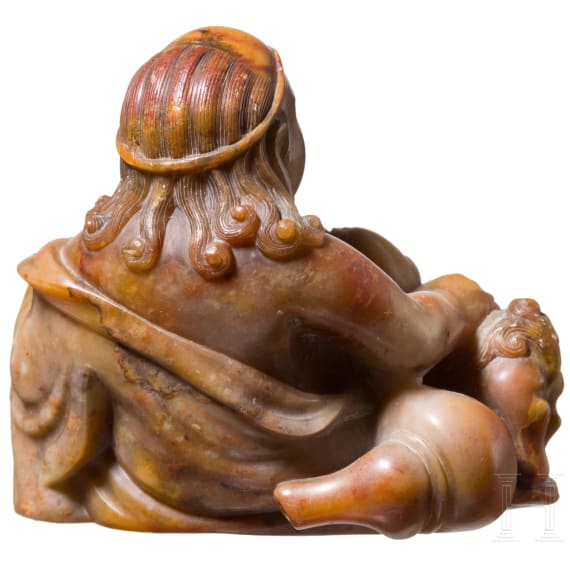 Luohan-Figur aus Speckstein, China, 18. Jhdt.