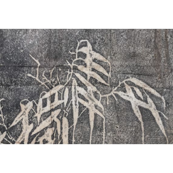 Steinabreibung auf Xuan-Papier mit Bambuszweigen, China, wohl Qing-Dynastie