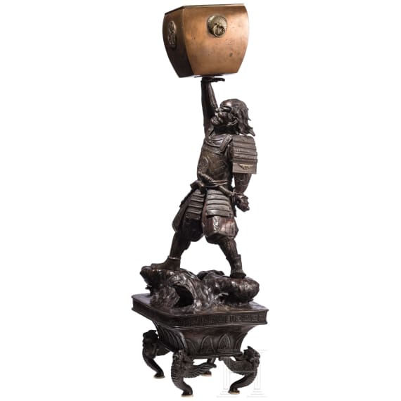 Samurai-Bronze mit R&auml;ucher-Koro, Japan, Meiji-Periode