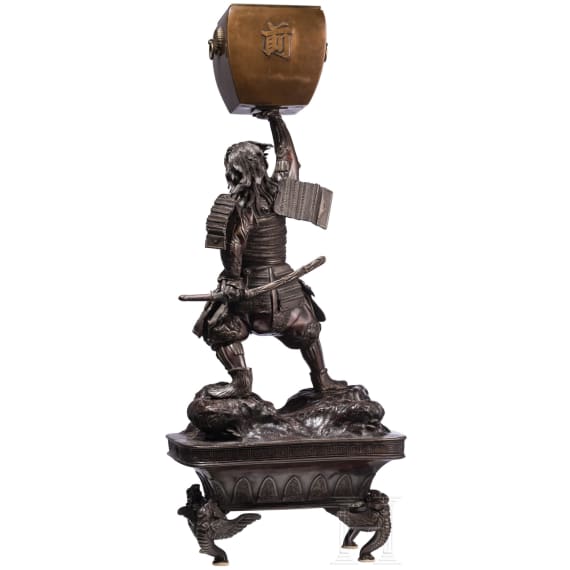 Samurai-Bronze mit R&auml;ucher-Koro, Japan, Meiji-Periode