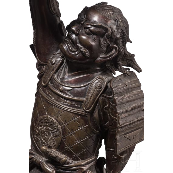 Samurai-Bronze mit R&auml;ucher-Koro, Japan, Meiji-Periode