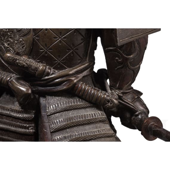 Samurai-Bronze mit R&auml;ucher-Koro, Japan, Meiji-Periode