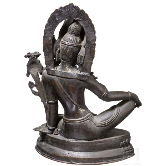 Bronzestatuette der Indra, Nepal, sp&auml;tes 19. Jhdt.