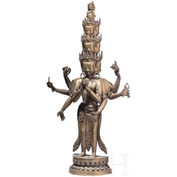 Stehender Avalokiteshvara, Indien, 19. Jhdt.