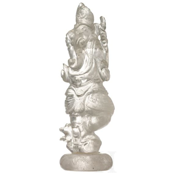 Ganesha-Figurine aus Bergkristall, Indian/Nepal, um 1900