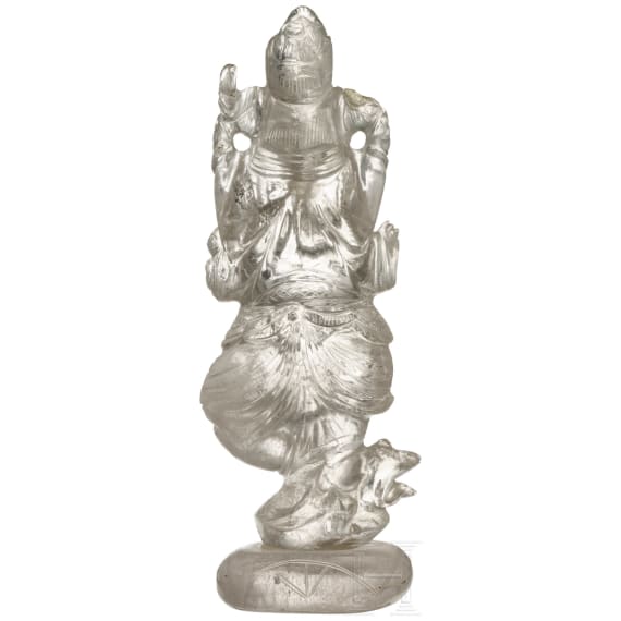 Ganesha-Figurine aus Bergkristall, Indian/Nepal, um 1900