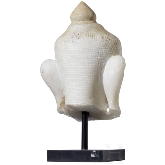Buddhakopf aus Alabaster, Burma, Shan-Stil, 18./19. Jhdt.