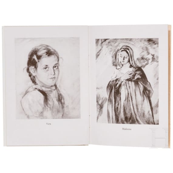 P. W. Wunder und Peter Hirsch (1889 - 1978) - "Die regierenden P&auml;pste" (285 Portr&auml;tzeichnungen) und eine Papstm&uuml;tze (Camauro)