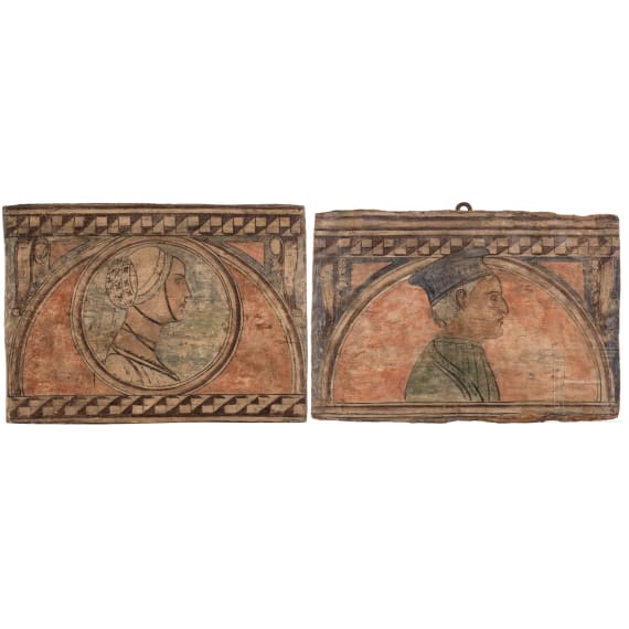 Ein Paar bemalte Holzpaneele, Florenz, um 1430/40