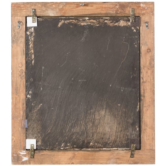 Die mystische Verm&auml;hlung der Hl. Katharina auf Marmortafel, fl&auml;misch, um 1620