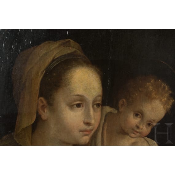 Maria mit Kind und Johannesknabe, Italien, 17. Jhdt.