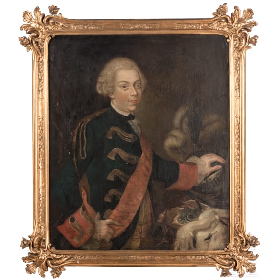 Portr&auml;t August Wilhelms von Preu&szlig;en mit Schwarzem Adlerorden, deutsch, 1. H&auml;lfte 18. Jhdt.