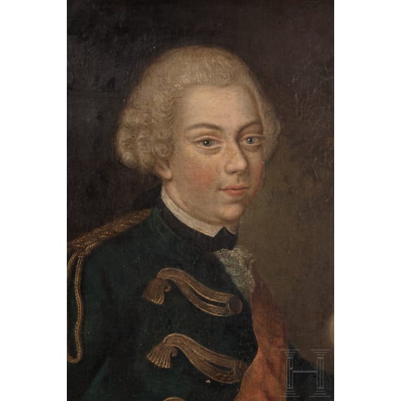 Portr&auml;t August Wilhelms von Preu&szlig;en mit Schwarzem Adlerorden, deutsch, 1. H&auml;lfte 18. Jhdt.