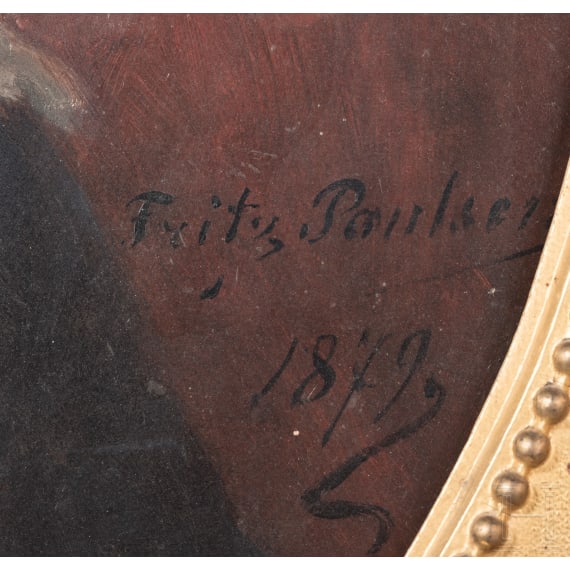 Fritz Paulsen, Portr&auml;t eines Knaben mit Spitzenkragen, deutsch, datiert 1879
