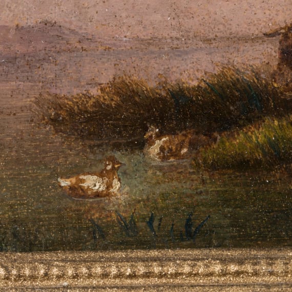 Johann Friedrich Voltz - K&uuml;he am Waldrand, deutsch, datiert 1876