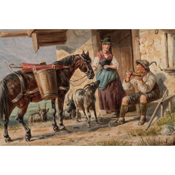 Franz Quaglio, Bayerische Idylle, s&uuml;ddeutsch, datiert 1900
