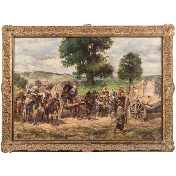 Anton Hoffmann (1863 - 1938), Der Tross, M&uuml;nchen, wohl Anfang 20. Jhdt.