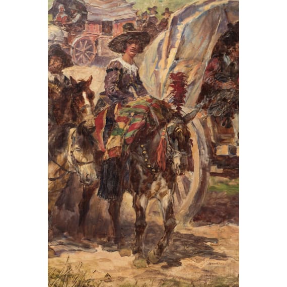 Anton Hoffmann (1863 - 1938), Der Tross, M&uuml;nchen, wohl Anfang 20. Jhdt.