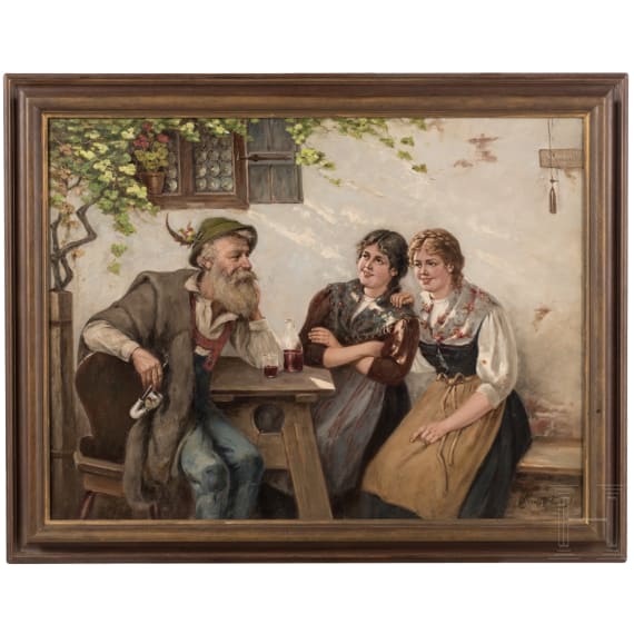 Albert M&uuml;ller-Lingke, "Feierabend", deutsch, 19./fr&uuml;hes 20. Jhdt.