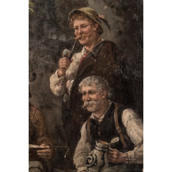 Albert M&uuml;ller-Lingke, "Rast im Walde", deutsch, 19./fr&uuml;hes 20. Jhdt.