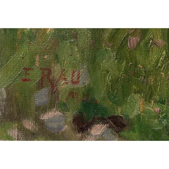 Emil Rau, "Rast vor der Almstube", M&uuml;nchen, um 1900