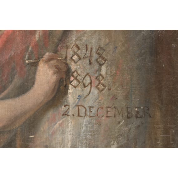 Ferdinand Maass (1837 - 1902), Sch&uuml;tzenscheibe mit Nationalallegorie, Tirol, datiert 1898