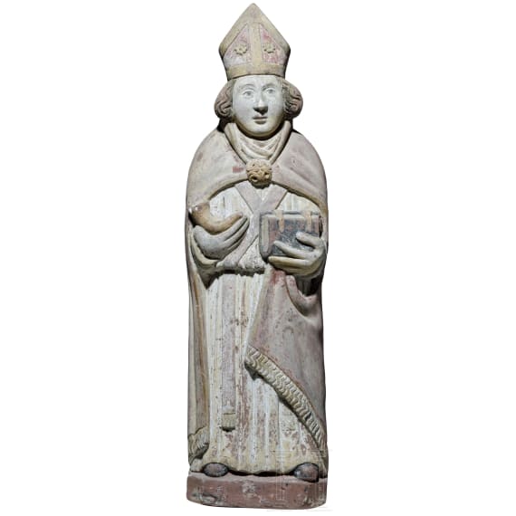 Steinfigur des Hl. Cornelius, Rheinland, 15./16. Jhdt.