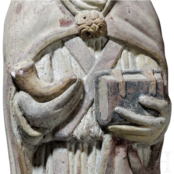 Steinfigur des Hl. Cornelius, Rheinland, 15./16. Jhdt.