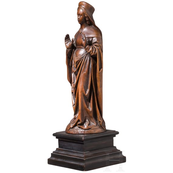 Heiligenfigur aus Buchsbaumholz, Frankreich, 17. Jhdt.