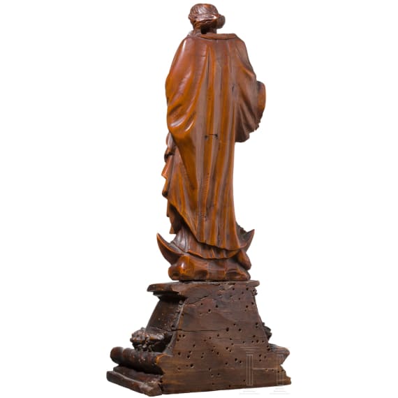 Mondsichelmadonna aus Buchsbaumholz, Flandern, Antwerpen, 17. Jhdt.