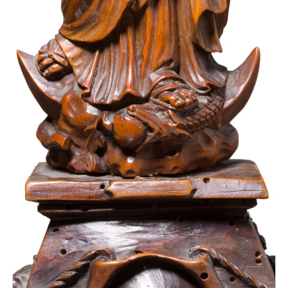 Mondsichelmadonna aus Buchsbaumholz, Flandern, Antwerpen, 17. Jhdt.