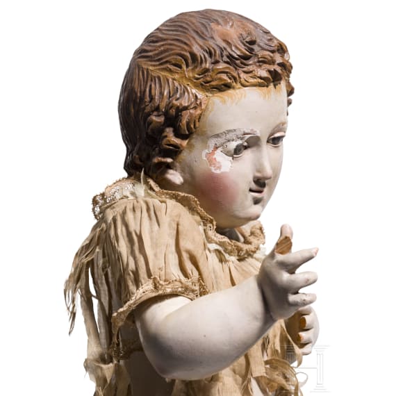 Gefasste Christuskindfigur, Italien, 18. Jhdt.