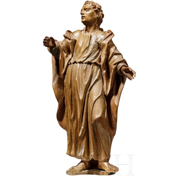 Geschnitzte Figur des Hl. Johannes, s&uuml;ddeutsch, 18. Jhdt.