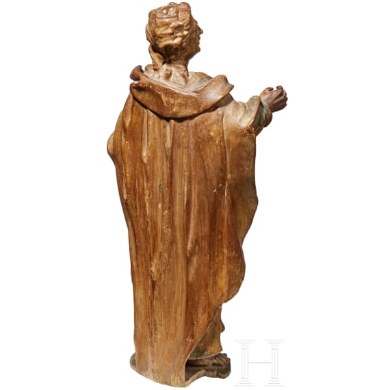Geschnitzte Figur des Hl. Johannes, s&uuml;ddeutsch, 18. Jhdt.